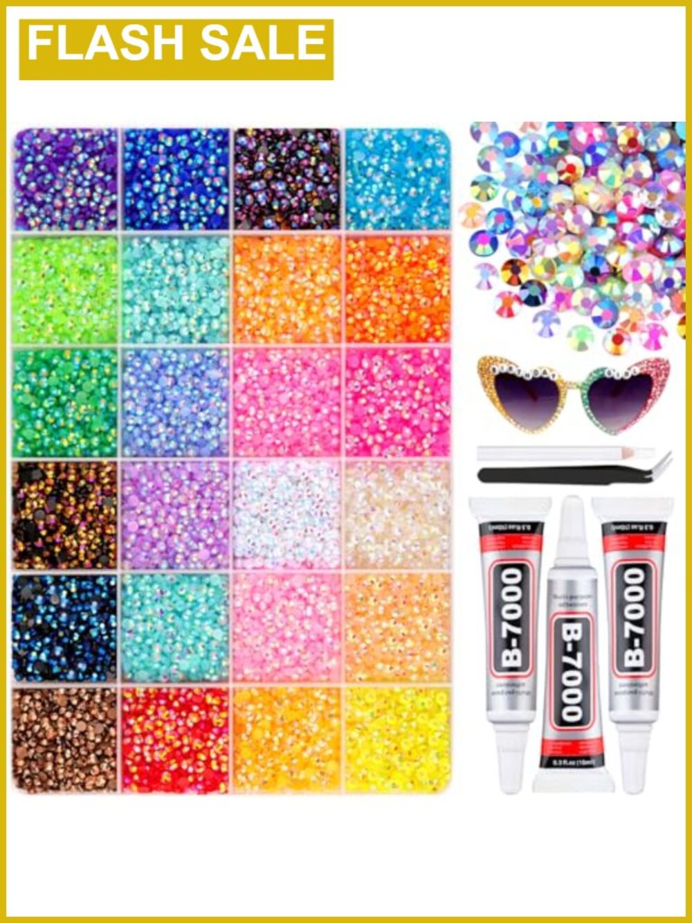 Jelly AB Rhinestones Bedazzling Kit 35000pcs with Glue and Tools